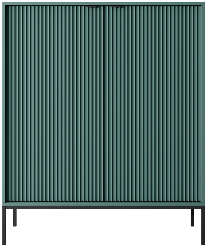 Wysoka komoda do salonu 104 cm AVANTI ryflowane fronty