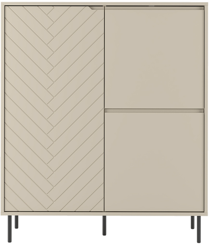 Dwudrzwiowa komoda 102 cm do salonu z półkami MIVIO kaszmir