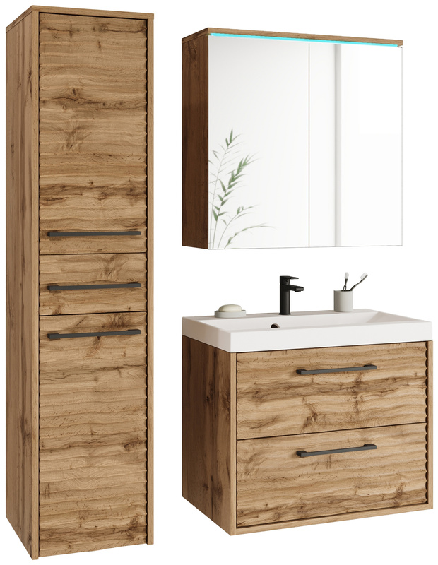 Zestaw nowoczesnych mebli łazienkowych z umywalką CONA