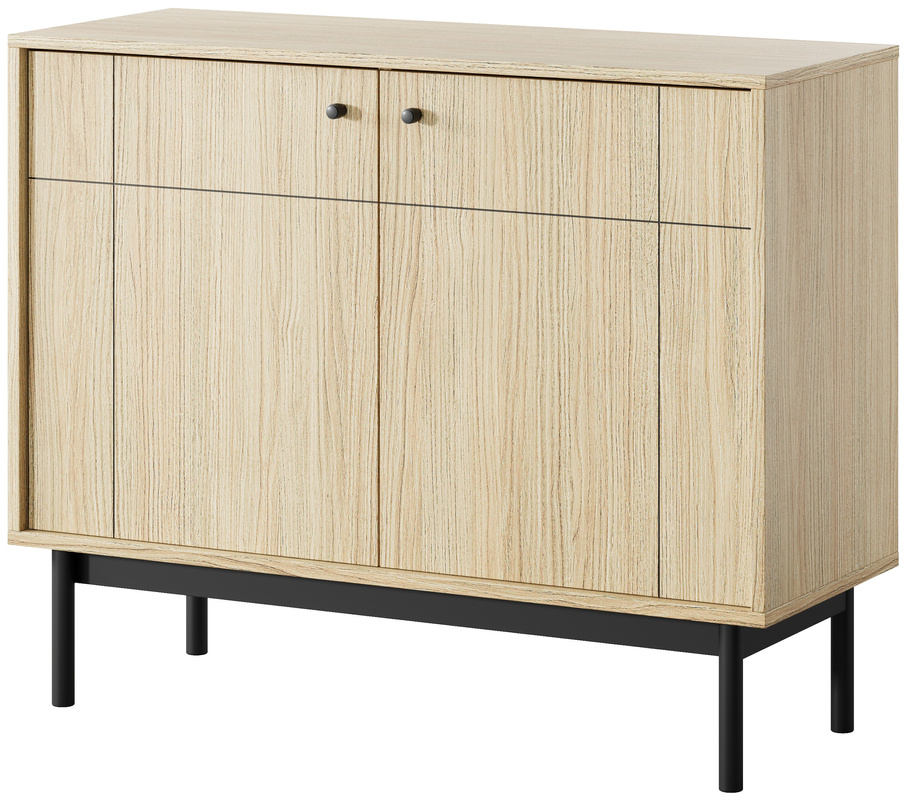 Dwudrzwiowa komoda do salonu 103,5 cm JUVA dąb linea