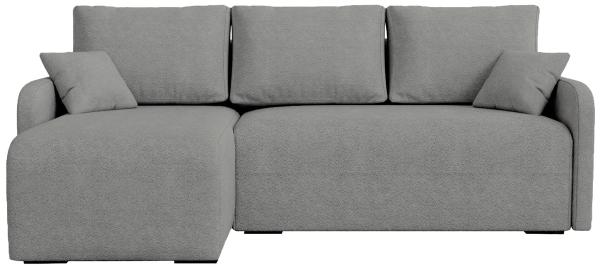 Nowoczesny brązowy narożnik z funkcją spania boucle MALEN