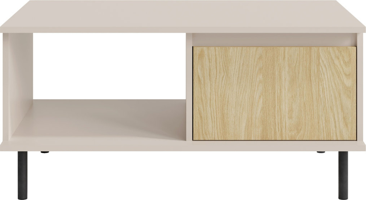 Stolik kawowy do salonu z szufladą beż piaskowy MALIVO