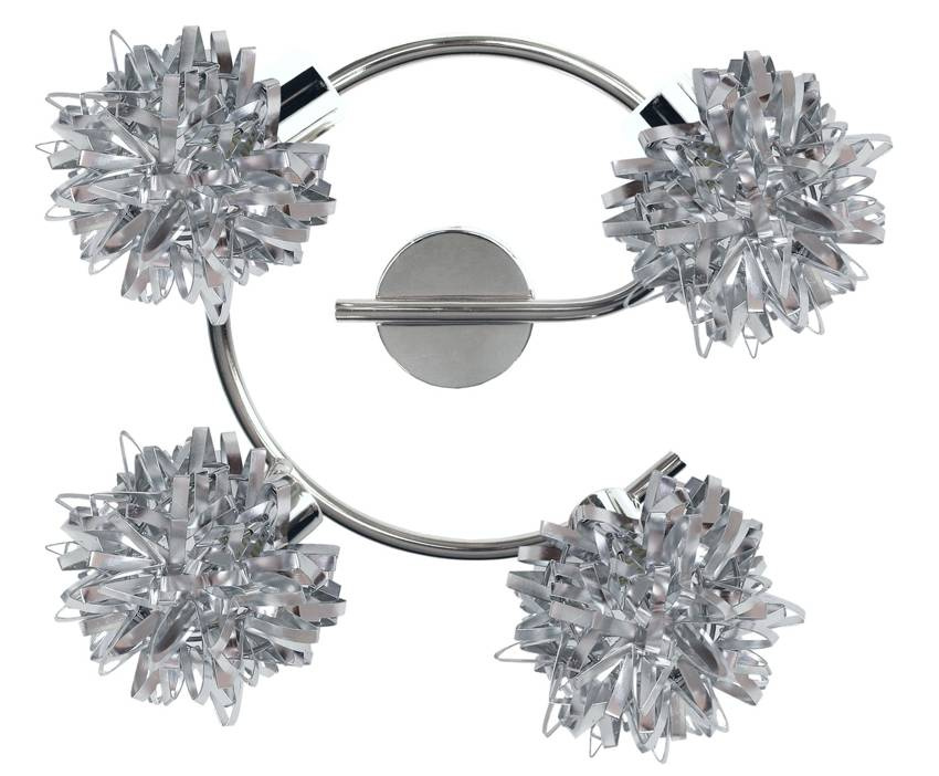Chromowana lampa sufitowa spirala 4-punktowa do salonu SPLIT G9