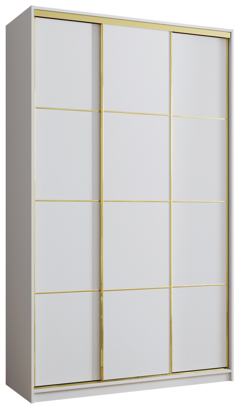 Biała szafa przesuwna do sypialni 150 cm GOLD NEW MAX