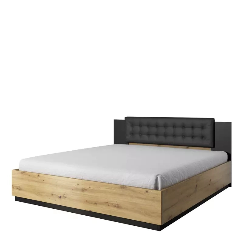 Łóżko z zagłówkiem do sypialni 180x200 dąb artisan SAVRELO