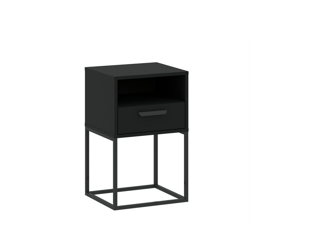 Czarna szafka nocna 60 cm do sypialni COTTA
