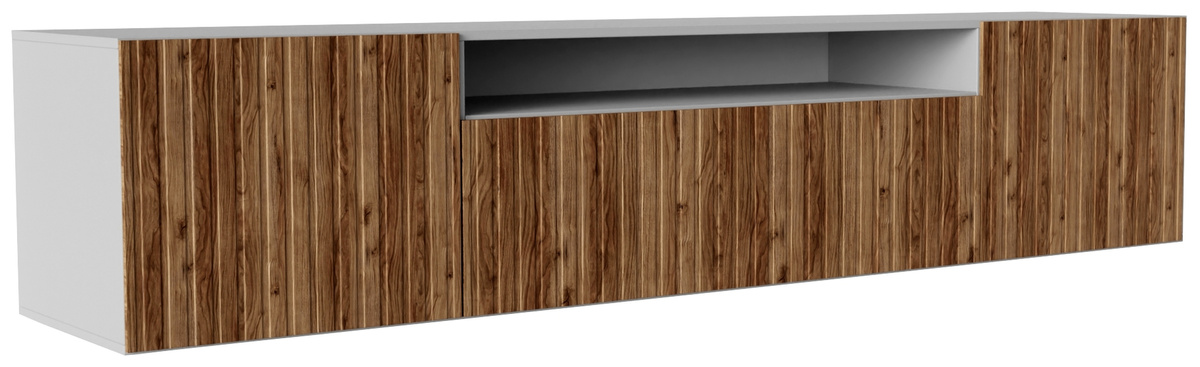 Nowoczesna wisząca szafka RTV 200 cm MAVIO frezowane fornty