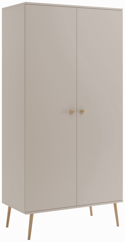 Szafa dwudrzwiowa 100 cm z półkami i drążkiem BONE kaszmir