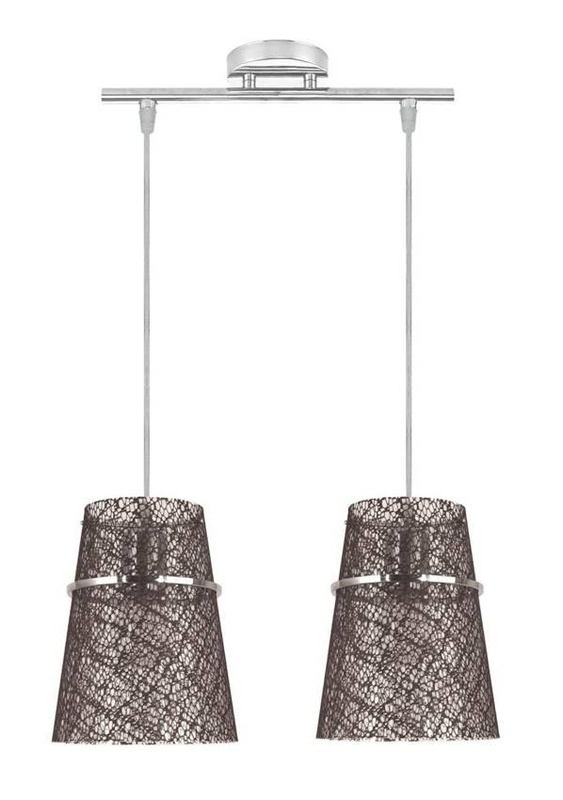 Srebrna lampa wisząca z regulacją wysokości PLASTO metal