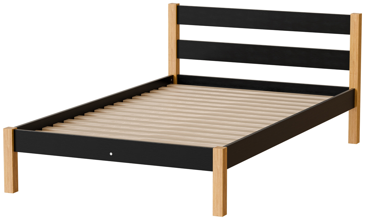 Nowoczesne drewniane łóżko 120x200 cm ze stelażem IVALO