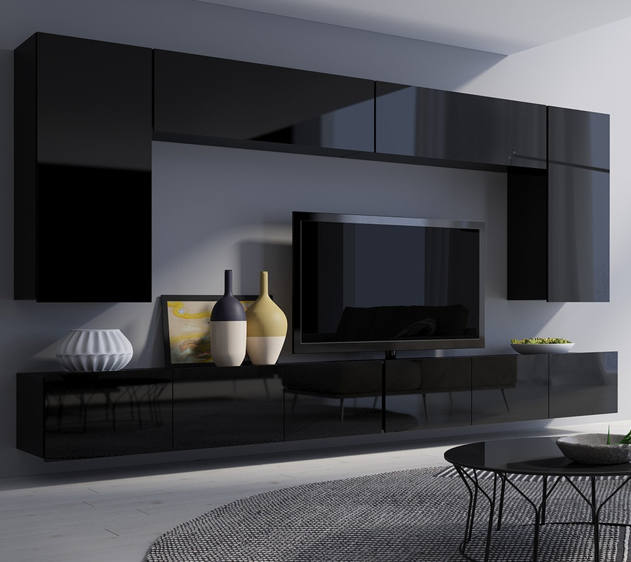 Meble do salonu styl nowoczesny czarny połysk MODERN 13
