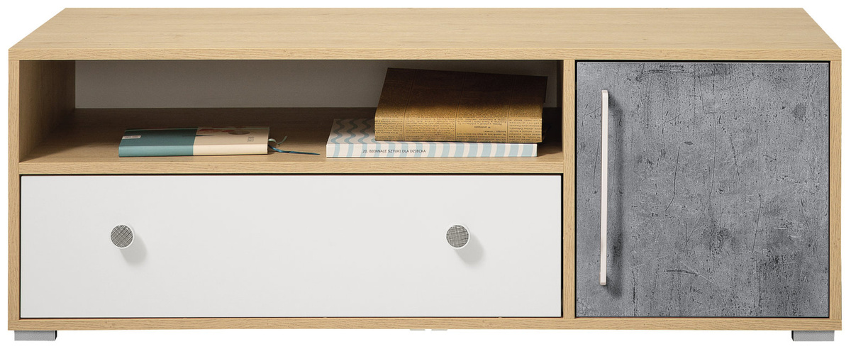 Młodzieżowa szafka RTV 120 cm z szufladą SLEEK