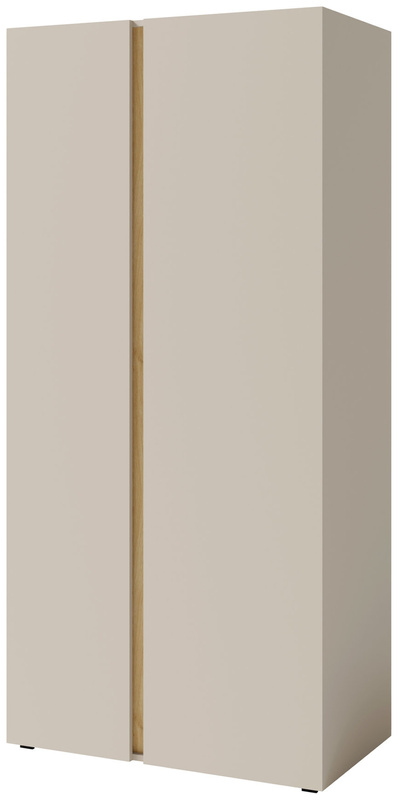 Dwudrzwiowa szafa uchylna 90 cm młodzieżowa z półkami i drążkiem LISSARO