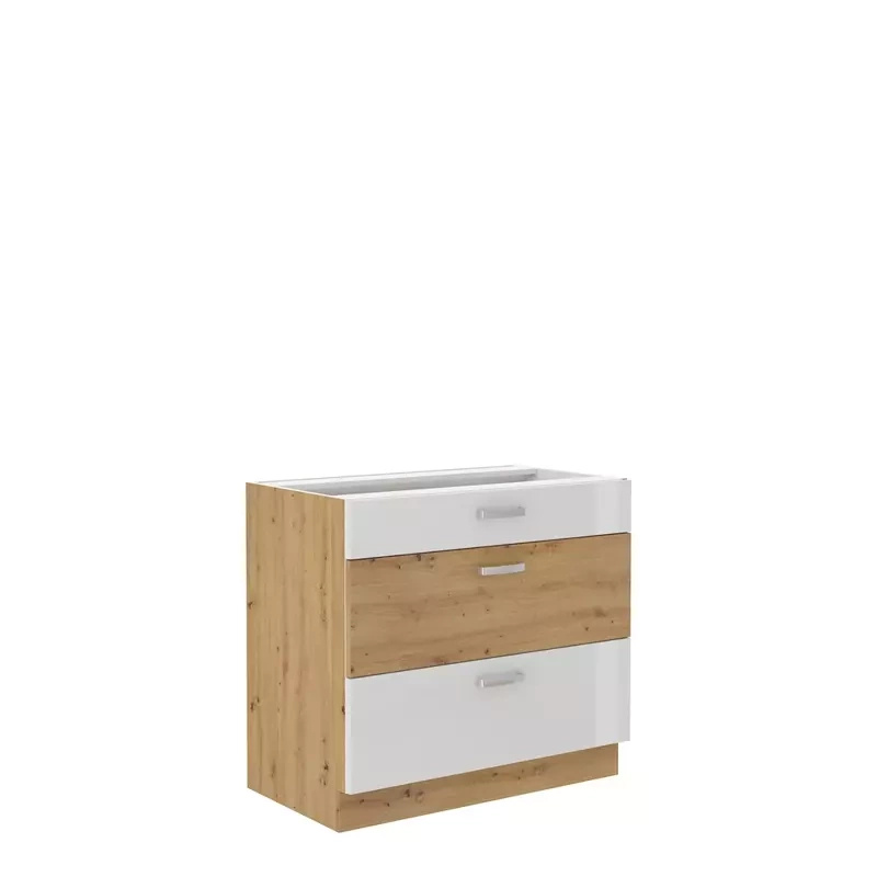 Szafka kuchenna z szufladami Biały 80 cm AGATA