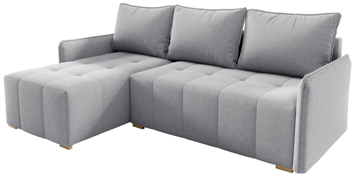 Szary narożnik rozkładany do salonu z funkcją spania GLORIA