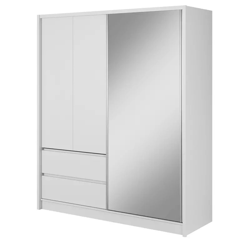 Biała szafa z lustrem 180 cm MALTA