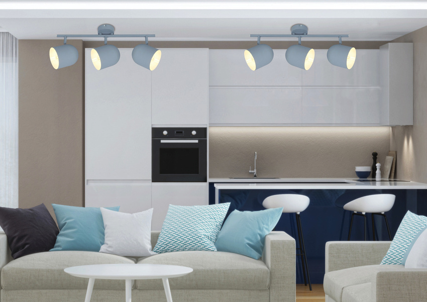 Szary kinkiet na listwie 3xE27 do salonu AZURO metal