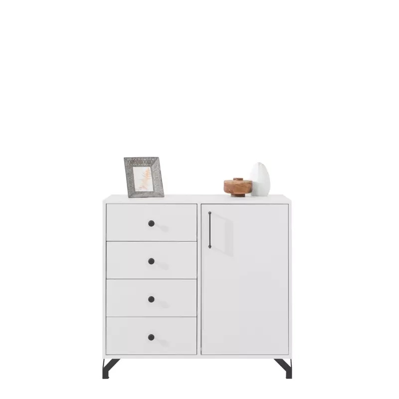 Nowoczesna biała komoda 90 cm BOMBAY