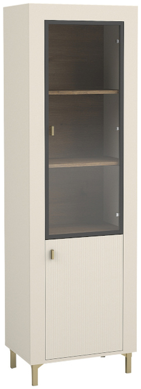 Nowoczesna wysoka witryna na książki do salonu 60 cm MISTY