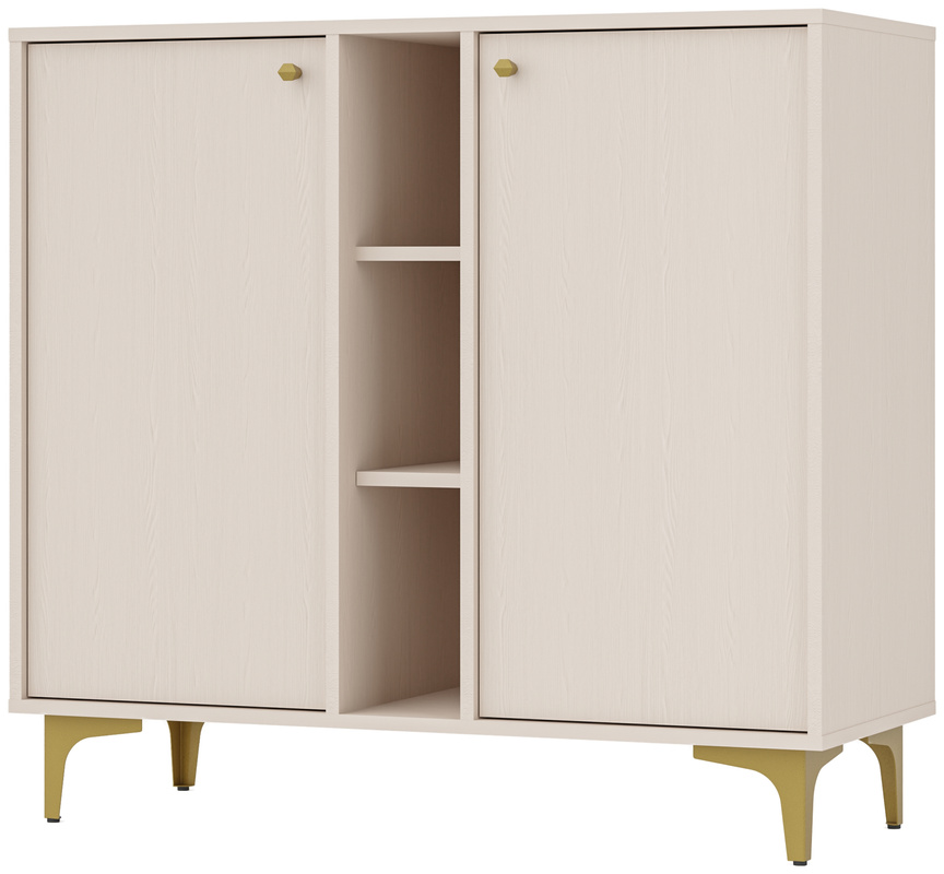 Beżowa komoda dwudrzwiowa do salonu 100 cm TOKEN