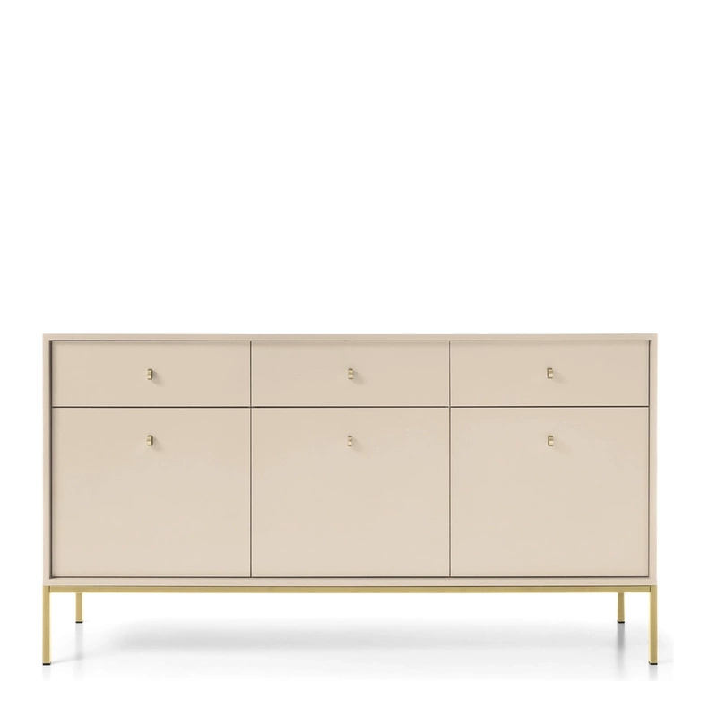 Duża komoda na nóżkach MONTI beż złoty