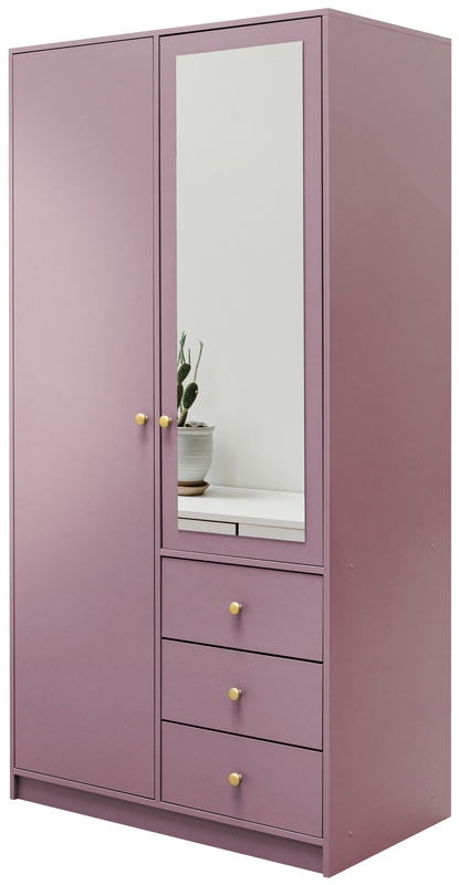 Nowoczesna szafa uchylna z lustrem i szufladami 100 cm SELMA