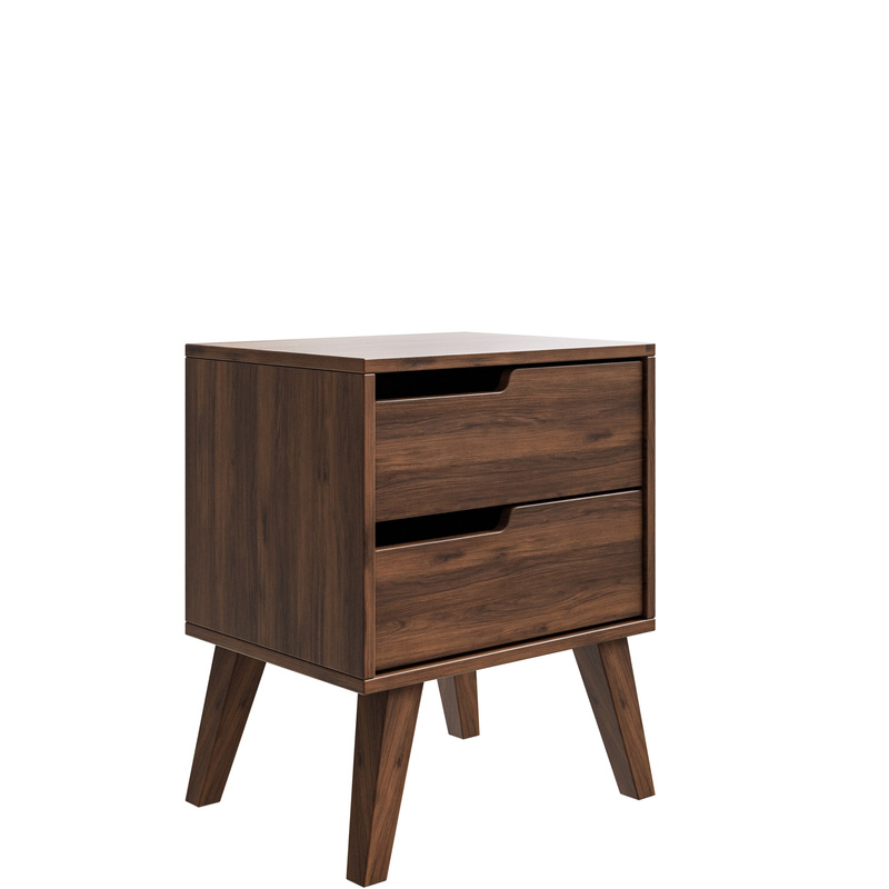 Szafka nocna z szufladami 45 cm do sypialni NIVARO orzech warmia