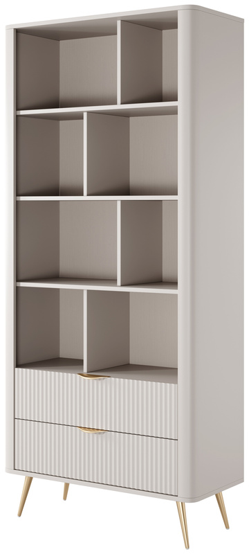 Regał na książki do salonu nowoczesny LEONTE beżowy