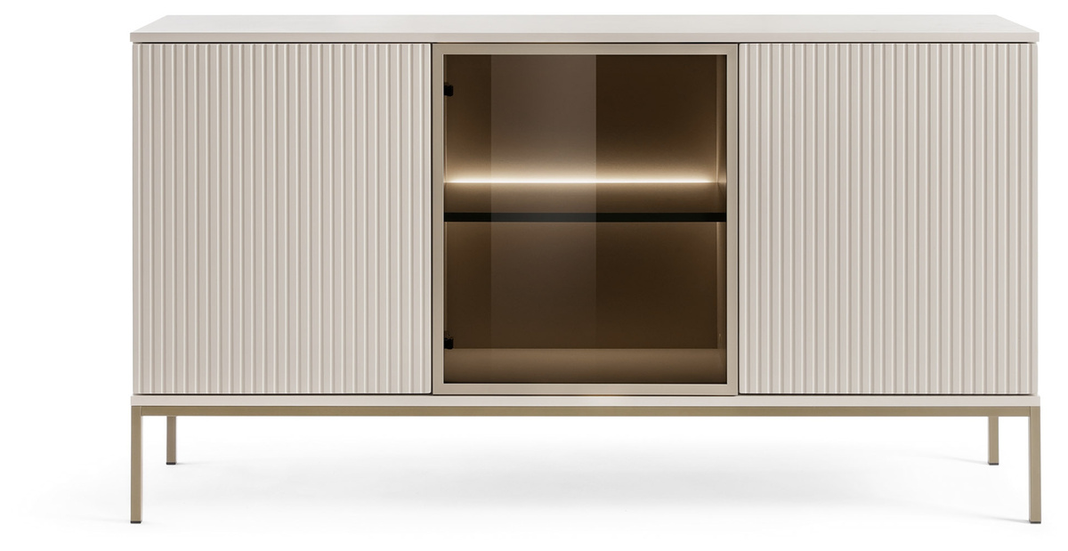 Komoda 154 cm do salonu SEWILLA frezowane fronty kaszmir