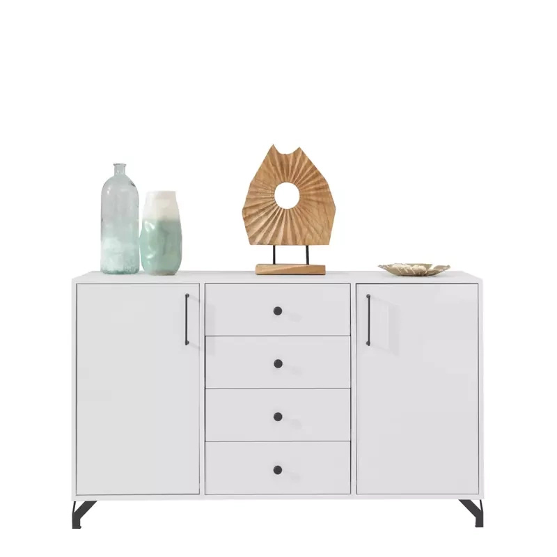 Komoda biała 140 cm z szufladami BOMBAY