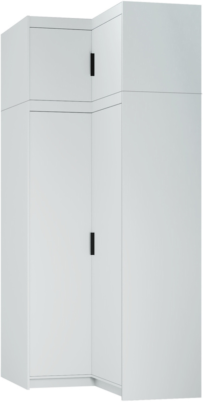Zestaw narożny do garderoby szafa z nadstawką biały KUBA
