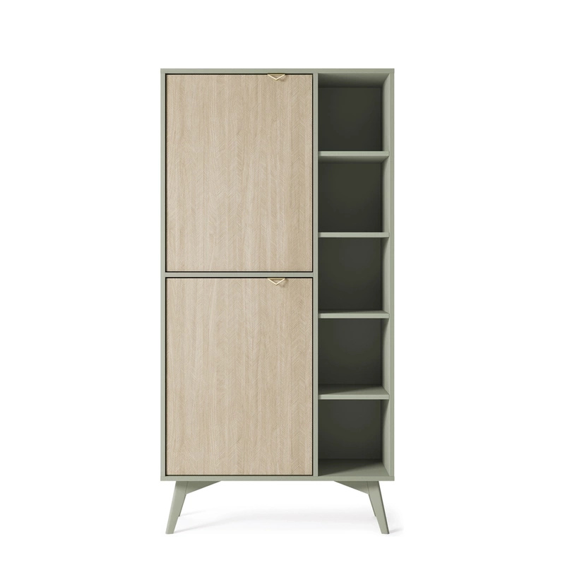 Regał na książki do salonu z półkami FLOW boho