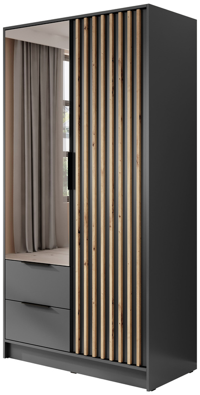 Szafa z lustrem grafit KELLY