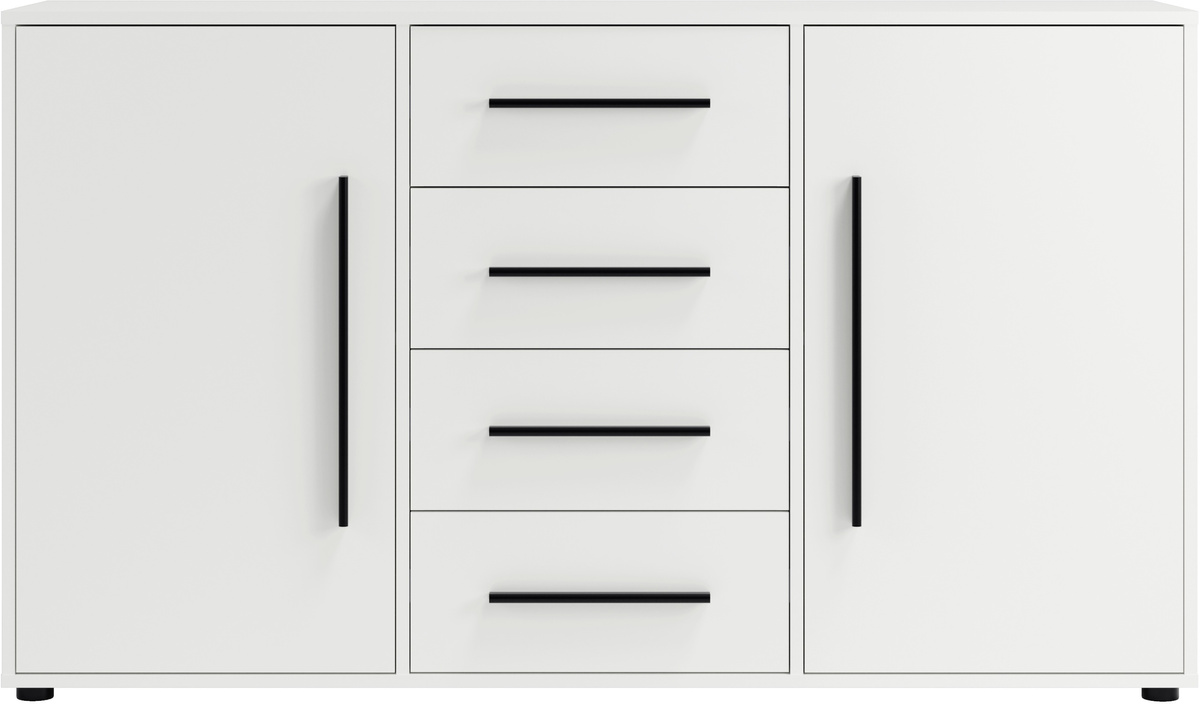 Biała komoda do sypialni z szufladami 150 cm MAXIDO