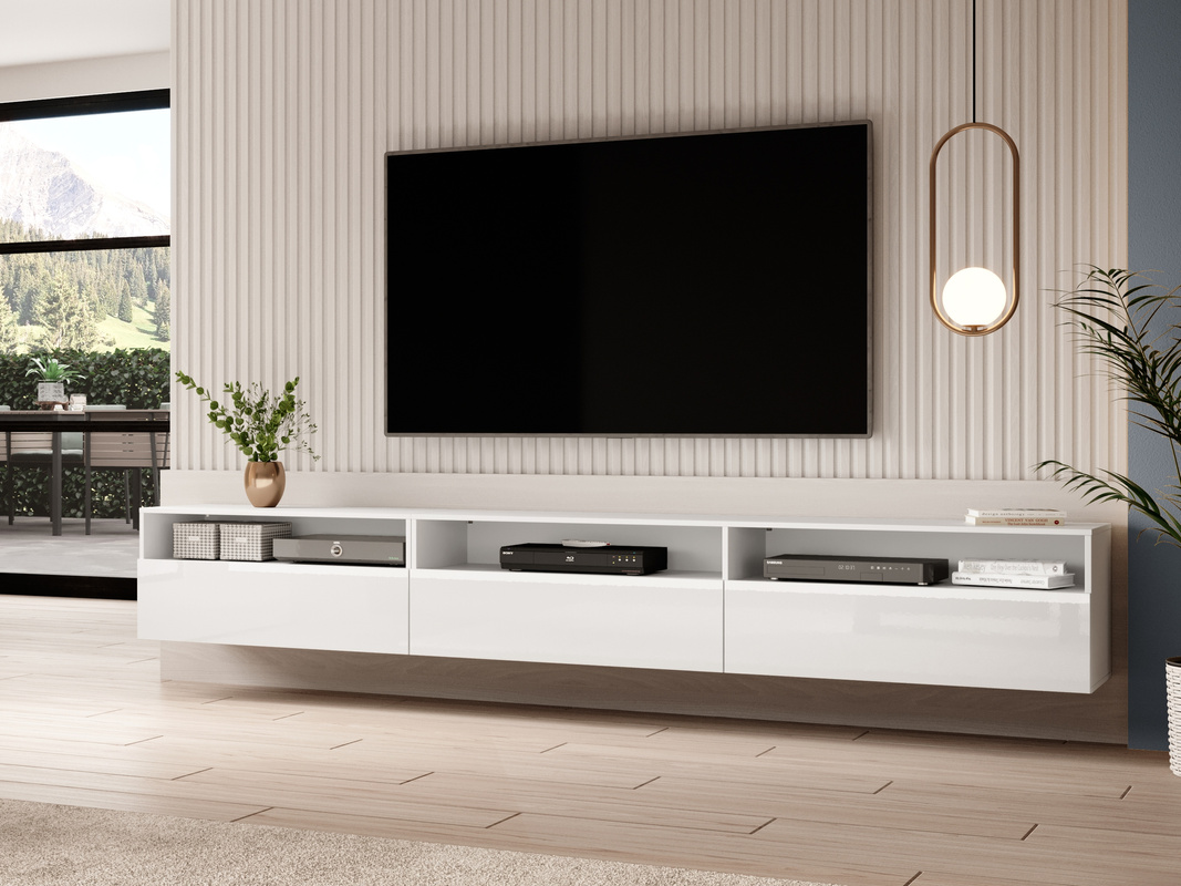 Szafka rtv biały połysk BARRET