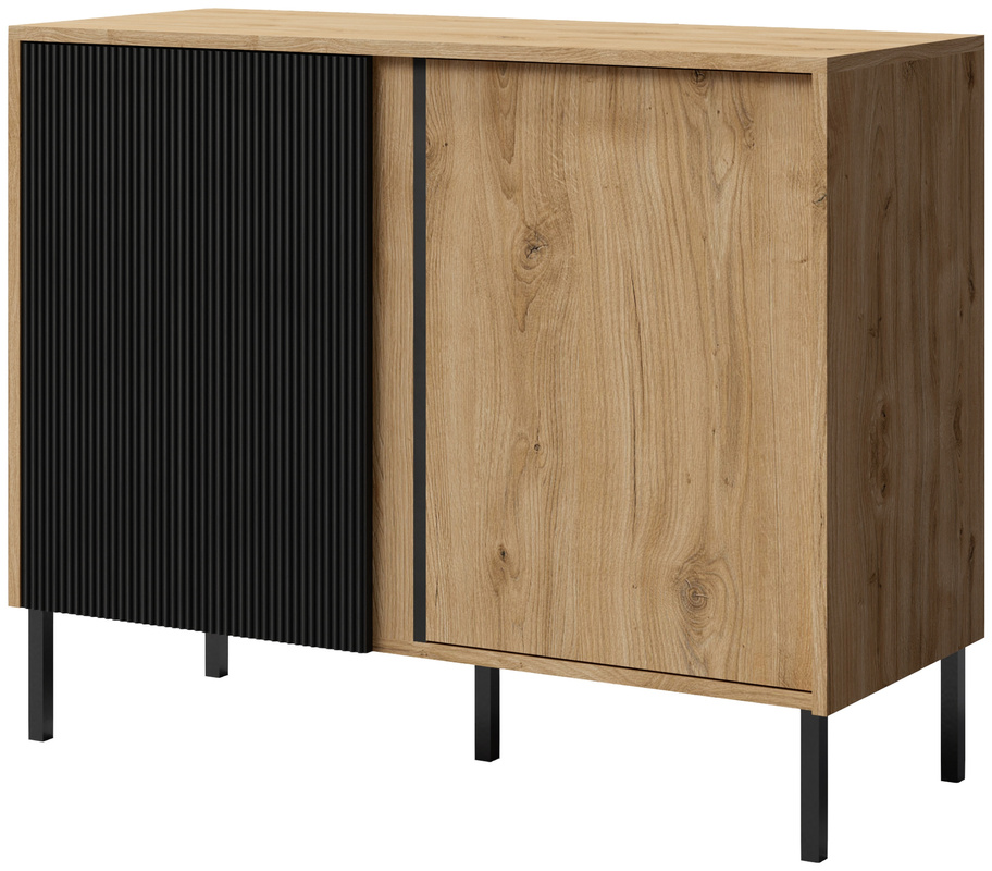 Mała komoda do salonu z lamelami 100 cm MALEZJA