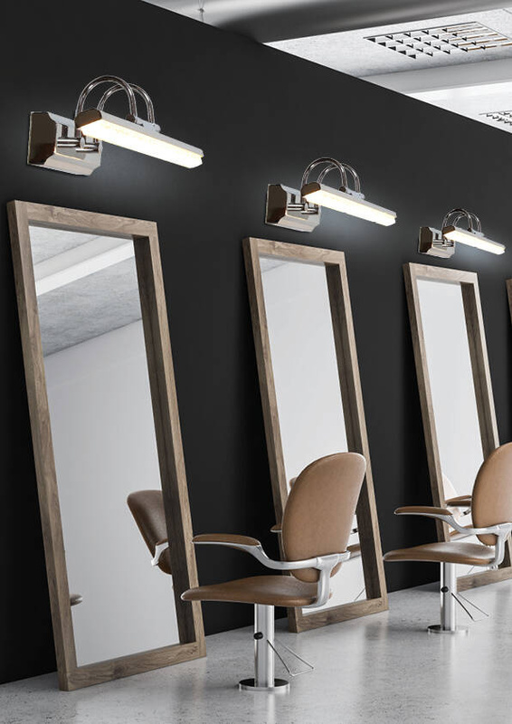 Srebrny kinkiet łazienkowy LED 7W 40 cm nad lustro GIZEL regulowany