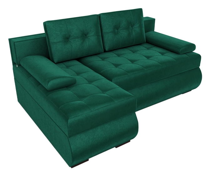 Narożnik rozkładany z funkcją spania KASTELL 2 butelkowa zieleń