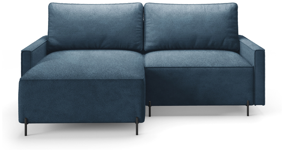 Granatowy narożnik boucle z funkcją spania i pojemnikiem NORTON