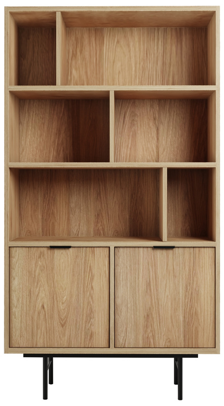 Regał na książki 90 cm do salonu ELVIO hikora naturalna