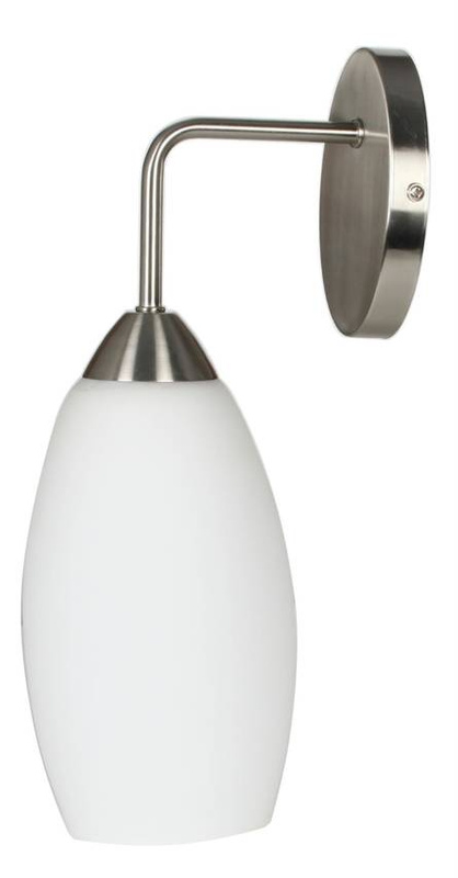 Kinkiet ścienny z kloszem szklanym do salonu 1 płomienny MODUS nikiel mat