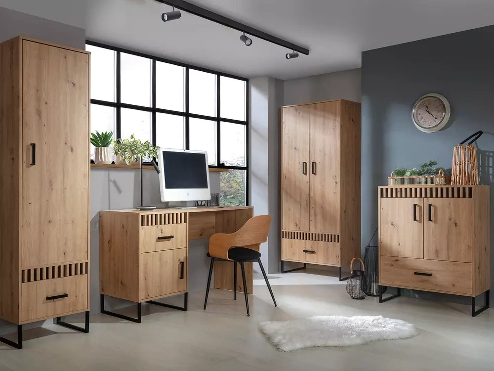 Młodzieżowy zestaw mebli z biurkiem LIVORNO dąb artisan