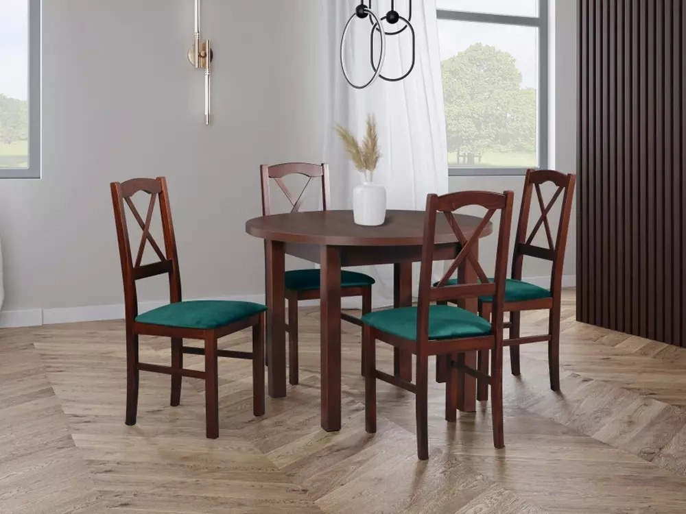 Nowoczesny okrągły stół z krzesłami do jadalni PALVE