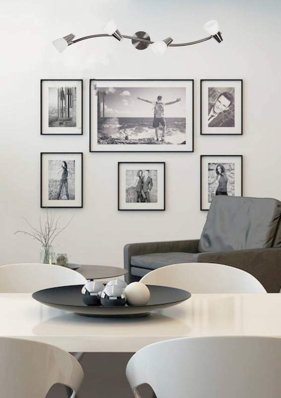 Srebrna lampa sufitowa 4-płomienna do salonu SELIA metal szkło