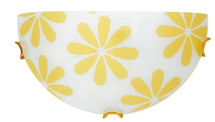 Biały żółty plafon kinkiet do pokoju dziecięcego LUCY kwiatki