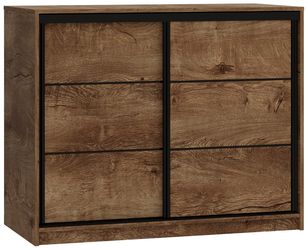 Komoda przesuwna z szufladami i drążkiem 120 cm dąb lefkas LOFT