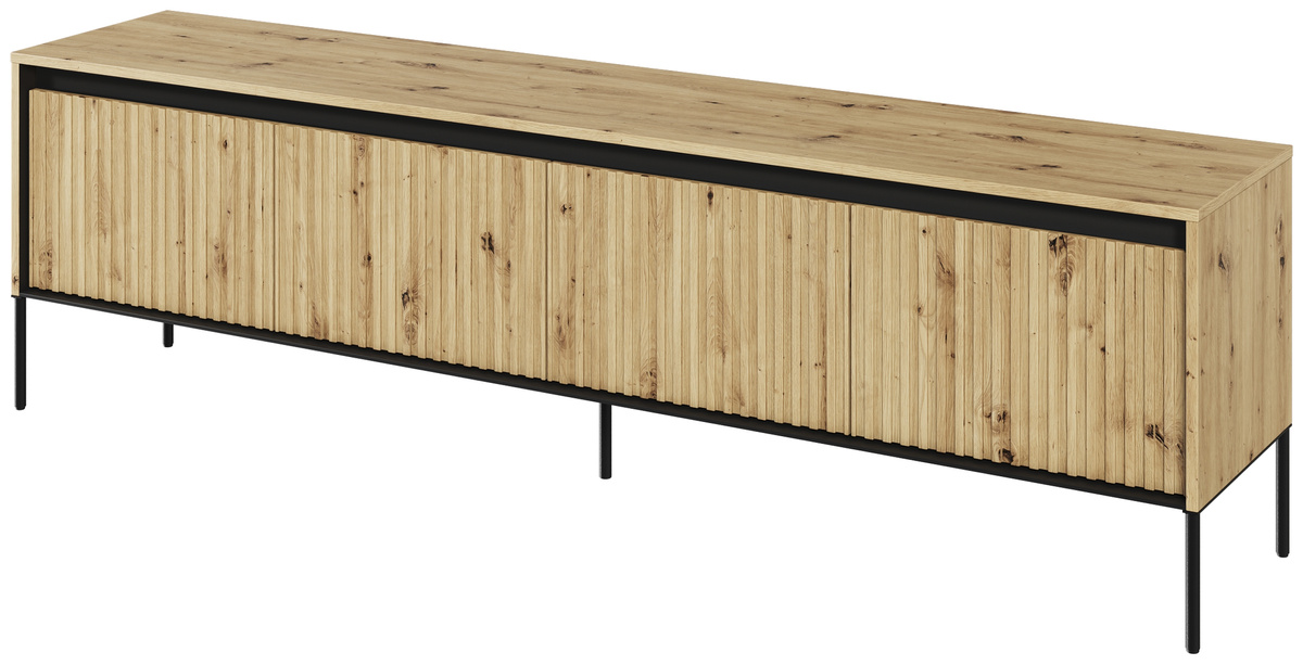 Szafka RTV z ryflowanymi frontami do salonu 193 cm TREND