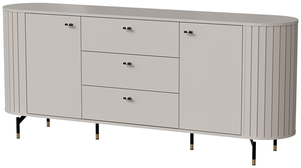 Nowoczesna czarna komoda z szufladami 190 cm ZELDA