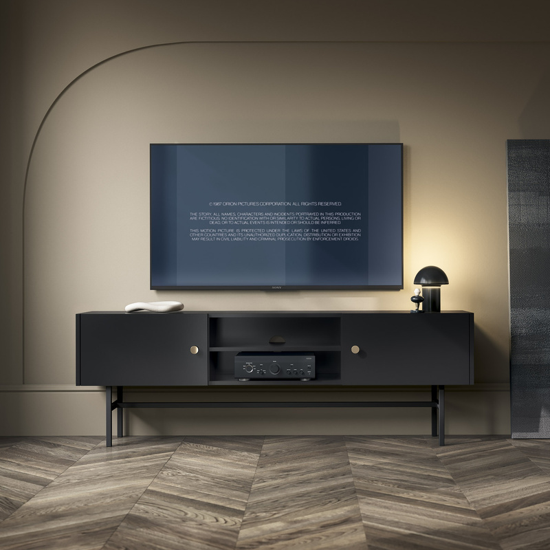 Dwudrzwiowa szafka RTV 155 cm pod telewizor DALIA czarny