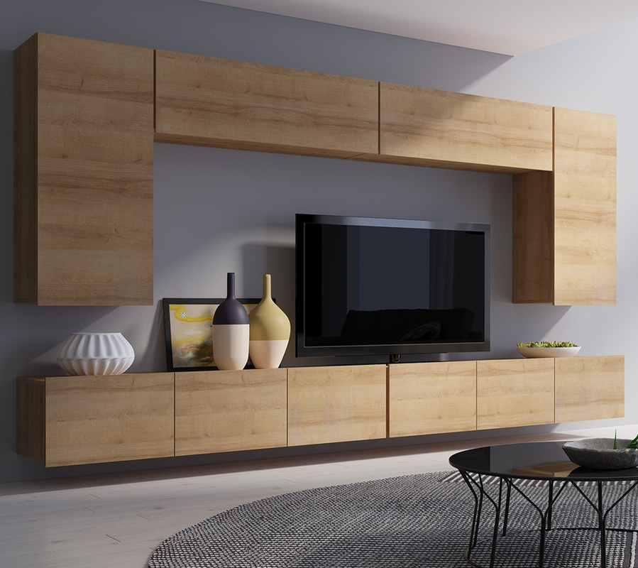Meble do salonu styl nowoczesny dąb złoty MODERN 13
